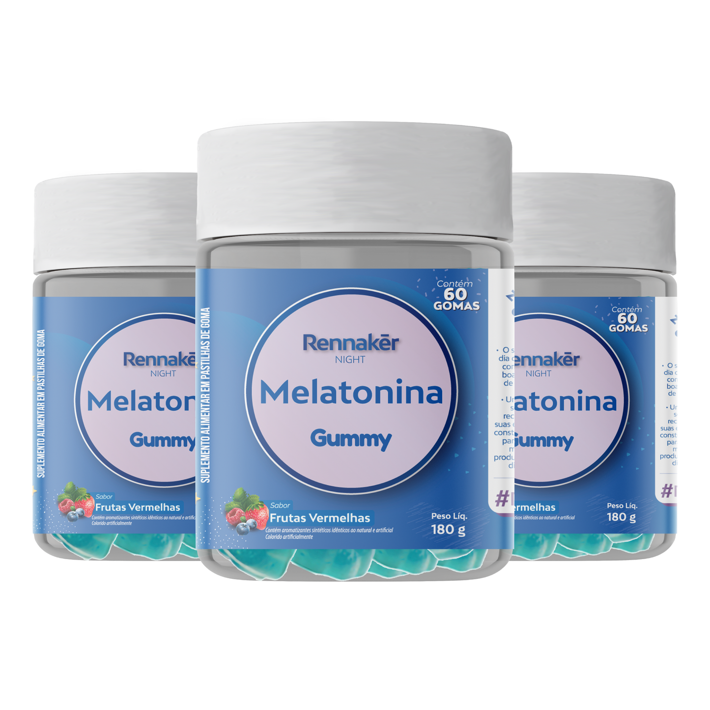 Melatonina Gummy Rennaker - Kit 3 Unidades
