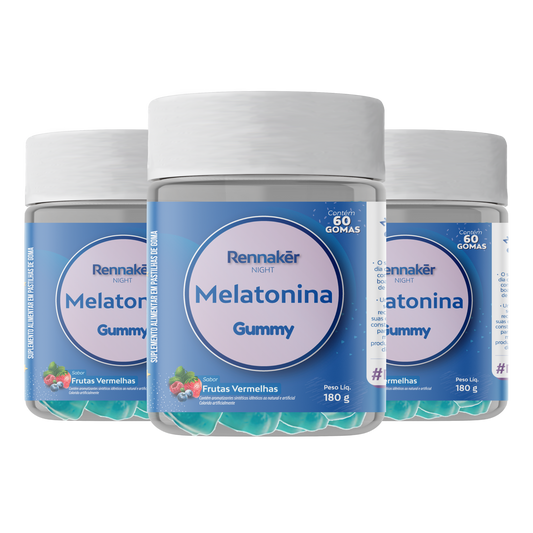 Melatonina Gummy Rennaker - Kit 3 Unidades