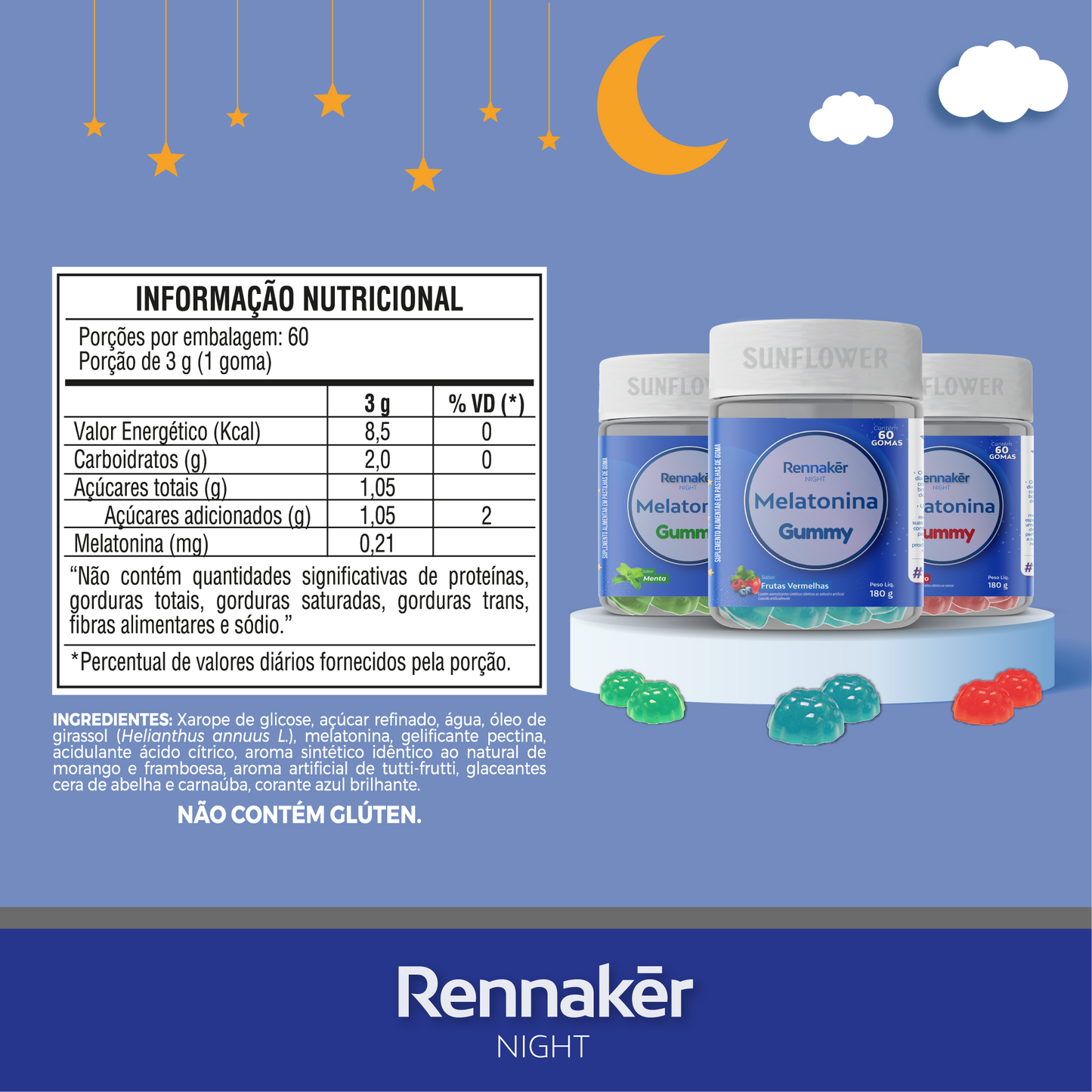 Melatonina Gummy Rennaker - Morango