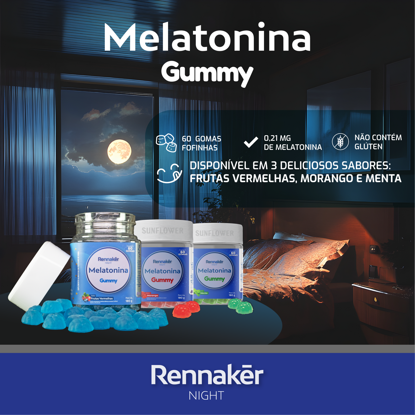 Melatonina Gummy Rennaker - Morango
